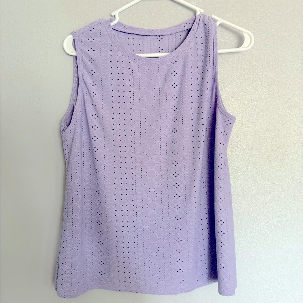 SHEIN Lavender Eyelet Tank Top